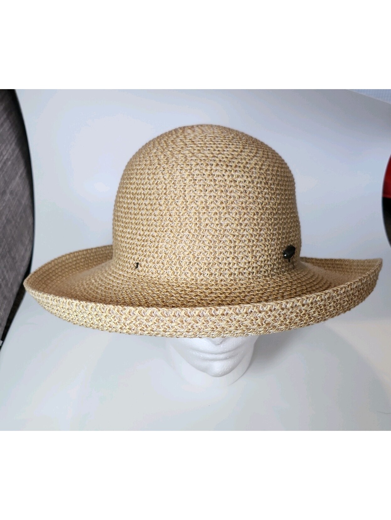 Wallaroo Hat Company Nola Wide Brim Sun Hat Adjustable Latte Resortwear Upf50+